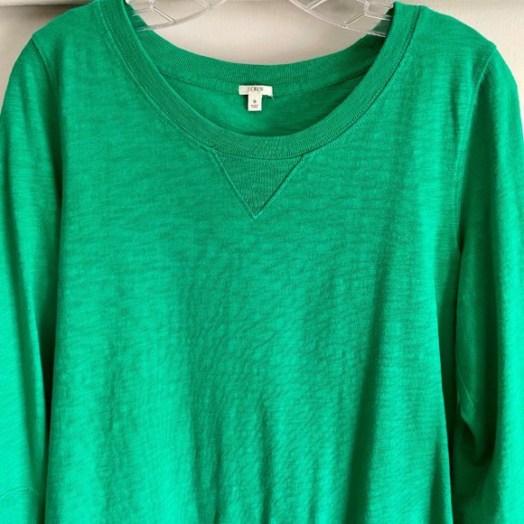J. Crew Cotton Top 3/4 Long Sleeve Sweatshirt Tee Green Size S - Picture 3 of 9